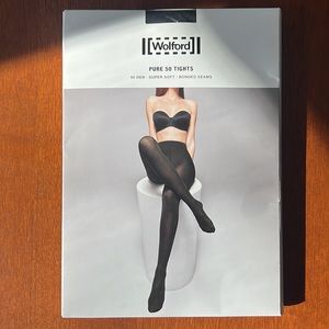 NIB WOLFORD XS PURE 50 TIGHTS BLACK